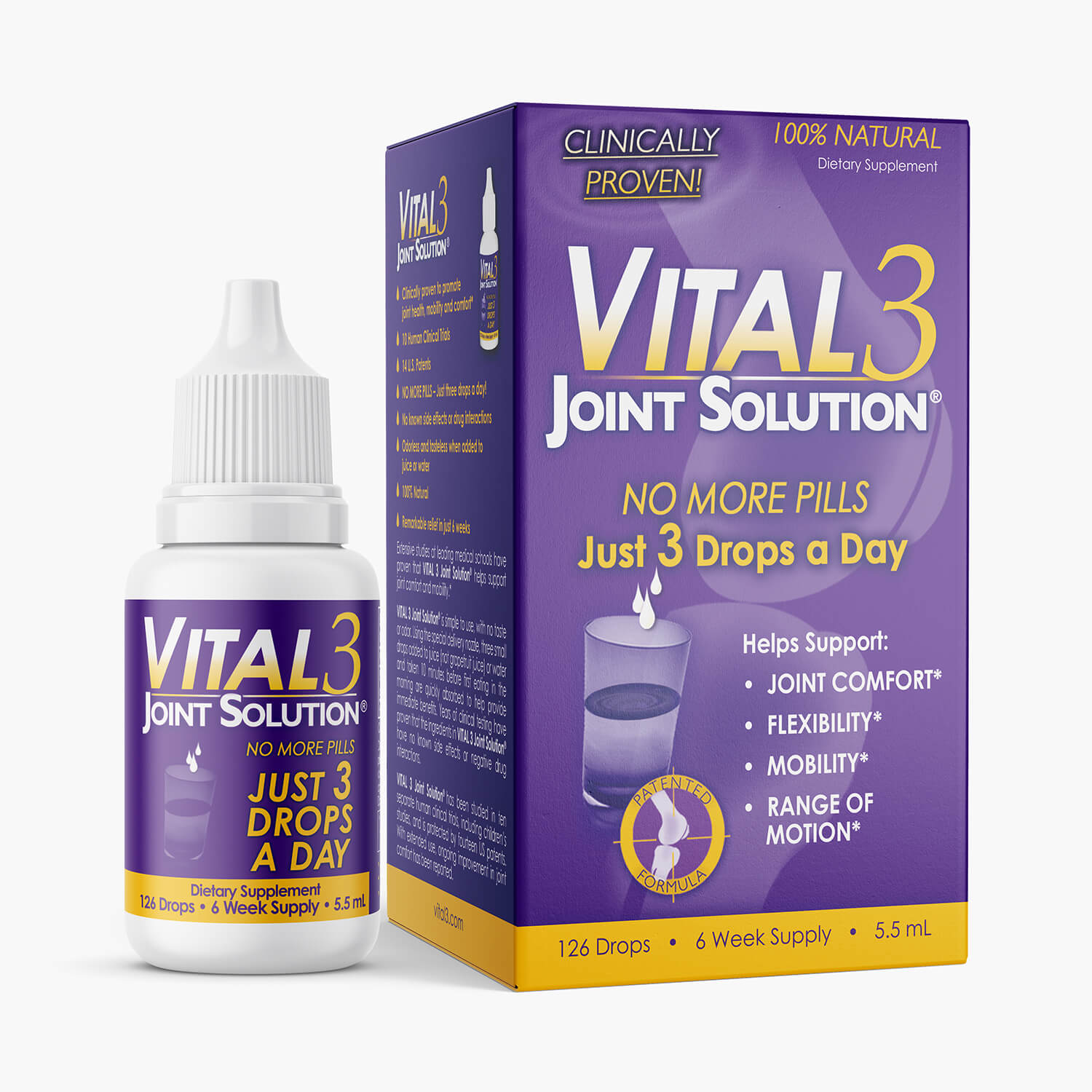 Bottle and Box - Vital 3 Joint Solution